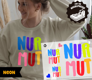 Onkel Bo's Neon Bügelbilder - DIN A4 - Nur Mut - BIG