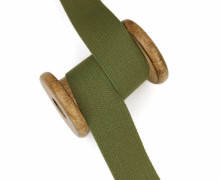 1m Weiches Gurtband - Uni - Baumwolle - 30mm - Stärke 1,4mm - Olivgrün