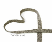1m flache Kordel - Hoodieband - 15mm - Kapuzenband - Meliert - Taupe
