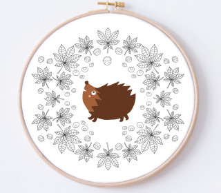 DIY Stickrahmen - Igel - Blütenkanz - Stickrahmen Bild - Maedchenwahn - zum Selbermachen