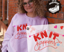 Onkel Bo's Bügelbilder - DIN A4 - Knit happens - Rot - Hamburger Liebe - BIG