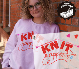 Onkel Bo's Bügelbilder - DIN A4 - Knit happens - Rot - Hamburger Liebe - BIG