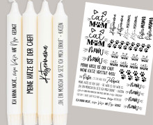 DIN A4 - Tattoofolie - Katzenmama - für Kerzen / Keramik