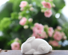 Silikon - Gießform - Schlafendes Häschen - Dekohase - mit Herz - vielfältig nutzbar