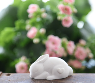 Silikon - Gießform - Schlafendes Häschen - Dekohase - mit Herz - vielfältig nutzbar