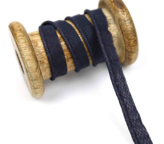 1 Meter Paspelband - Baumwolle - Uni - Nachtblau