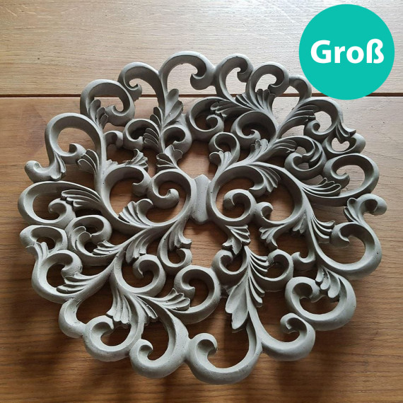 Silikon - Gießform - Wandteller - Untersetzer - Schale - Ornamentmuster - Groß - vielfältig nutzbar