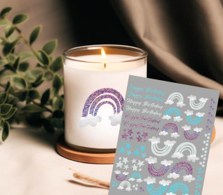 Rub-On Sticker - Happy Birthday - Glitzer - KnilchArt Design - Tante Henni Rub-Ons - vielfältig nutzbar
