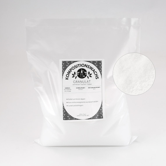 1kg Kompositionswachs - zum Ziehen und Übertauchen von Kerzen - zum Einschmelzen von Kerzen Pigment