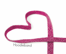 1m flache Kordel - Hoodieband - 15mm - Kapuzenband - Meliert - Pink