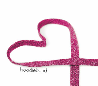 1m flache Kordel - Hoodieband - 15mm - Kapuzenband - Meliert - Pink