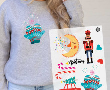 Onkel Bo's Bügelbilder - DIN A4 - Ugly X-Mas - Mix - Moon - Hamburger Liebe