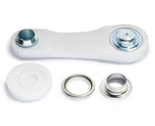 15 Ösen mit Scheiben - Eyelets - 11mm - Prym - Silber