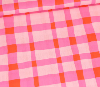 Tislin - leichter Dekostoff - Pink Grid - Pastellrosa - abby and amy