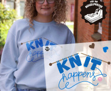 Onkel Bo's Bügelbilder - DIN A4 - Knit happens - Blau - Hamburger Liebe - BIG