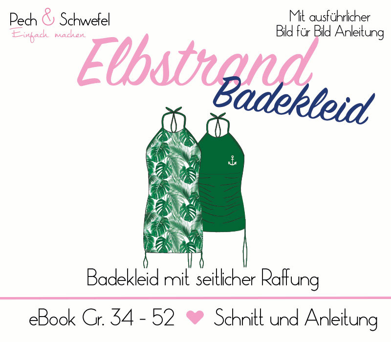 Ebook Elbstrand „Badekleid“ Damen Gr. 34 – 52 in A4 (Einzelgrößenschnitt) von Pech und Schwefel