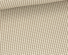 Bio-Elastic Minijacquard Jersey - 3D - Tea Party Knit - Wonderland - Hamburger Liebe - Taupe/Warmweiß