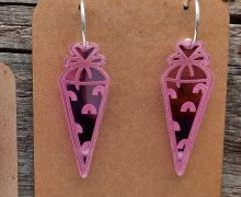 1 Paar Ohrringe - Schultüten - Mamas - super leicht - Pink - Spiegel - Namensklang
