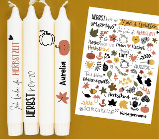DIN A4 - Tattoofolie - Herbst - für Kerzen / Keramik