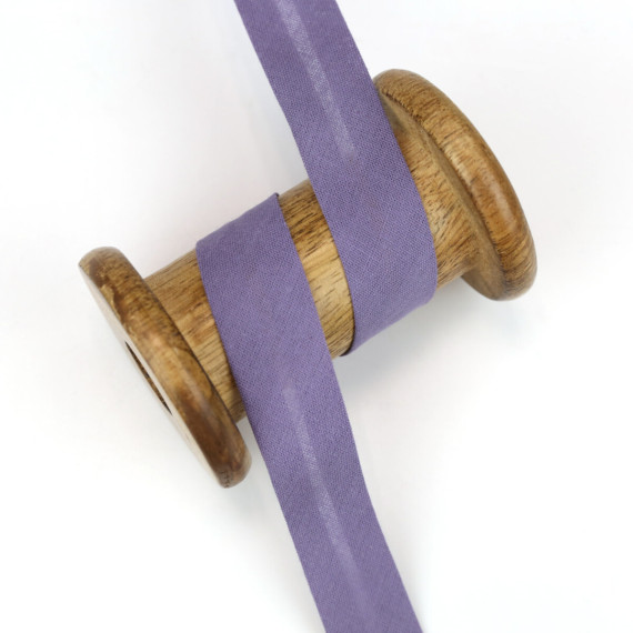3 Meter Schrägband - Baumwolle - Altlila - Uni - 2cm x 3m - Zugeschnitten