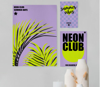 DIY-Paneel - 6 Poster - Neon Summer - studio.mARTinchen - Outdoorstoff - abby and amy