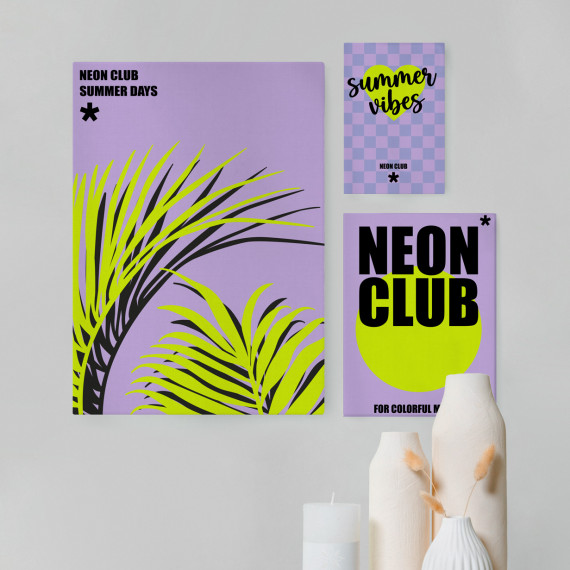 DIY-Paneel - 6 Poster - Neon Summer - studio.mARTinchen - Outdoorstoff - abby and amy
