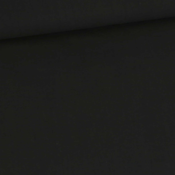 Baumwolle - Webware - Washed - Uni - Schwarz