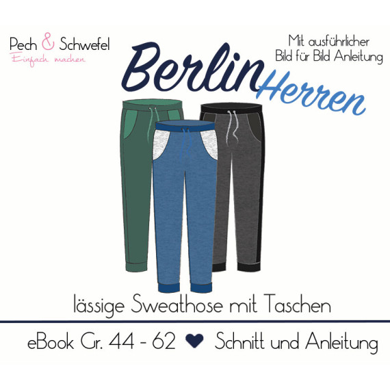 Ebook Sweathose Berlin für Herren Gr. 44 - 62 von Pech und Schwefel