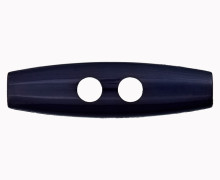 1 Polyesterknebel - Knopf - 20mm - 2-Loch - Länglich - Schwarzblau