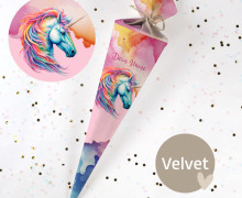 DIY-Nähset Schultüte - Colorful Unicorn - Velvet - zum selber Nähen