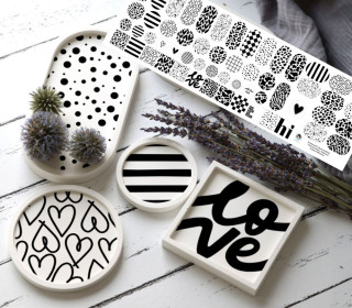 Outdoorstoff - Black and White - Inlays für Silikon - Probierset - studio.mARTinchen - abby and amy