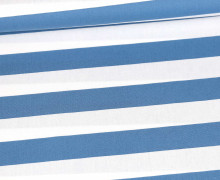 Baumwollstoff - Stripe - Poppy - Himmelblau/Weiß