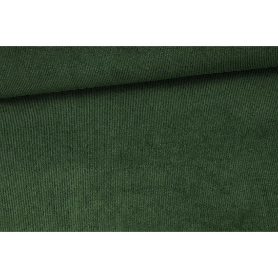 Stretchcord - Feincord - elastischer Babycord - Uni - Tannengrün