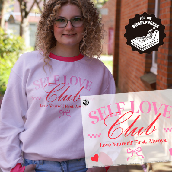 Onkel Bo's Bügelbilder - DIN A4 - Self love club - Schriftzug - BIG