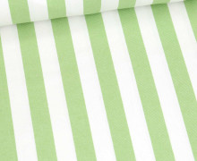 Jeans-Stoff - Breite Streifen - Gestreift - Nicht Elastisch - Weiß/Hellgrün