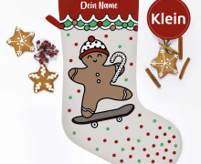 DIY-Nähset - Nikolaussocke - KLEIN - Softshell - HollyJolly - Gingerbread Man - Katzengold Designs