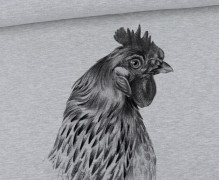 Sommersweat - Wild Chicken - Huhn - Paneel - Hühnerliebe - Grau Meliert - abby and me