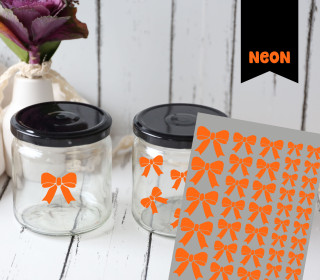 Neon Rub-On Sticker - Schleifen - Orange - Tante Henni Rubon - vielfältig nutzbar