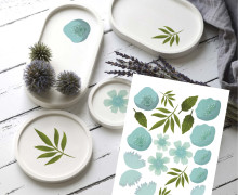 Rub-On Sticker - Blumengeflüster - Hellblau - KnilchArt Design - Tante Henni Rub-Ons - vielfältig nutzbar