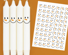 DIN A4 - Tattoofolie - Schneemann - Gesichter - Weihnachten - für Kerzen / Keramik