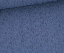 Baumwoll Cloque - Kreppgewebe - Elastisch - Uni - Taubenblau Dunkel