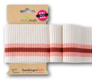Bio-Bündchen - Ripped - 3Stripes - Pretty & Pure - Multi - Cuff Me - Hamburger Liebe - Warmweiß/Lachsrosa/Rostorange