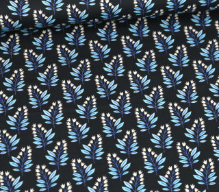 Bio-Baumwoll Satin - Webware - Petit Bells - Glossy - Schwarz - Hamburger Liebe