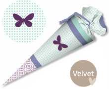DIY-Nähset Schultüte - GESCHWISTERTÜTE - Schmetterling - Velvet - abby and amy