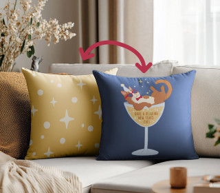 Genähtes Kissen inkl. Inlet - Silvester Party - Katze - Kristina Hölzl - Mein Hanseherz