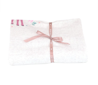 1,1m Zuschnitt -  Sommersweat - Vintage BlumenKitz -  Paneel - Offwhite Meliert - Bio Qualität - NIKIKO