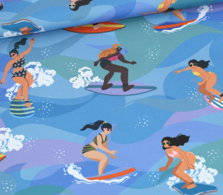 Outdoorstoff - Summer Paradise - Surfing - Graublau - abby and amy