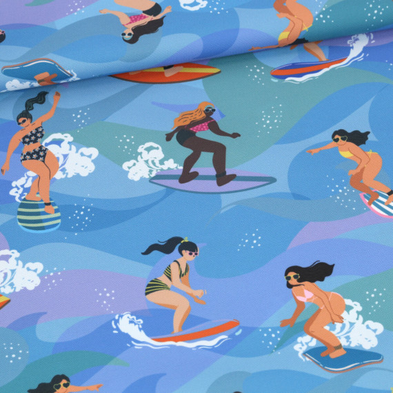 Outdoorstoff - Summer Paradise - Surfing - Graublau - abby and amy