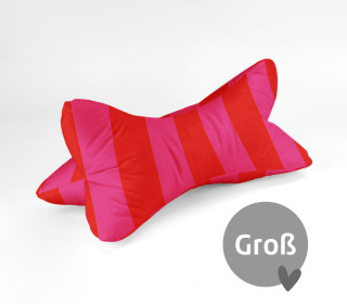 DIY-Nähset - Leseknochen - Groß - Just Stripes! - Dunkelrot/Fuchsia - Velvet - abby and amy