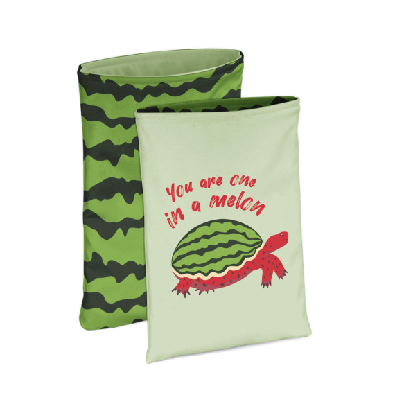 DIY-NÄHSET - Buchtasche - Food Animals - You Are One In A Melon - Softshell - Kristina Hölzl - abby and amy